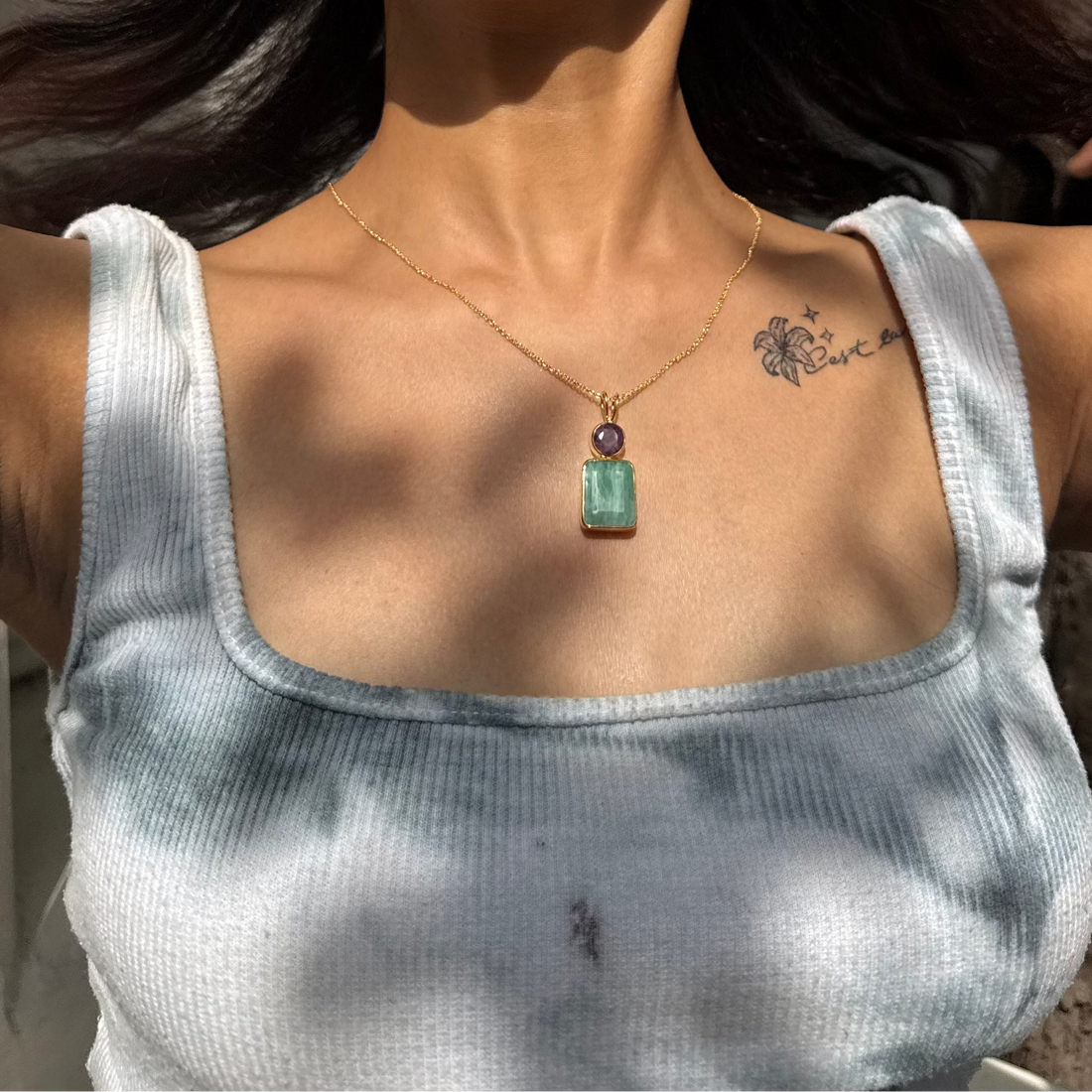 Real emerald & ruby locket