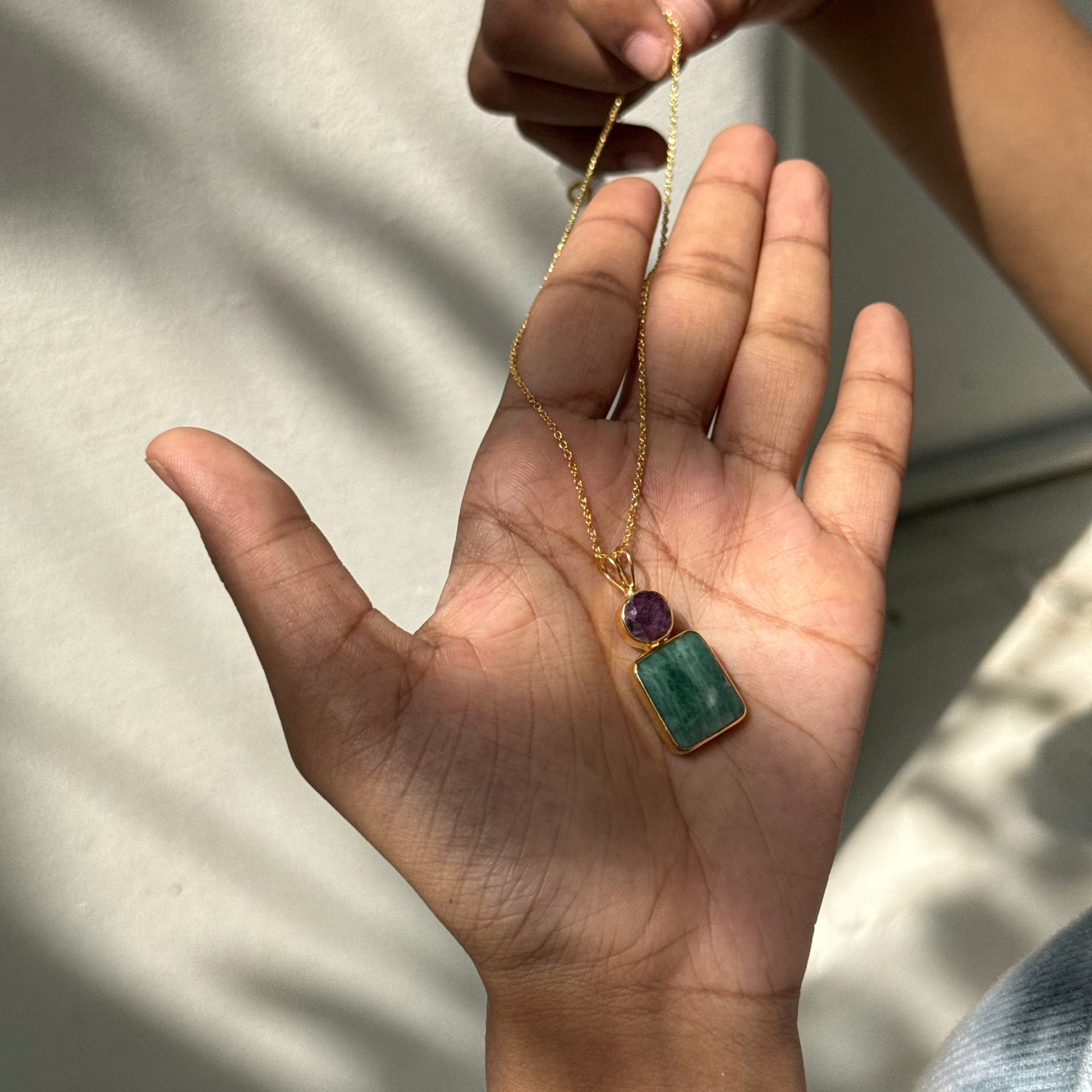 Real emerald & ruby locket