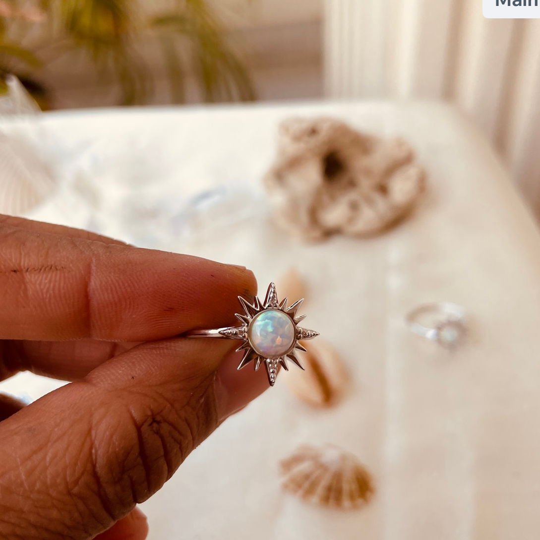 Opal sun ring
