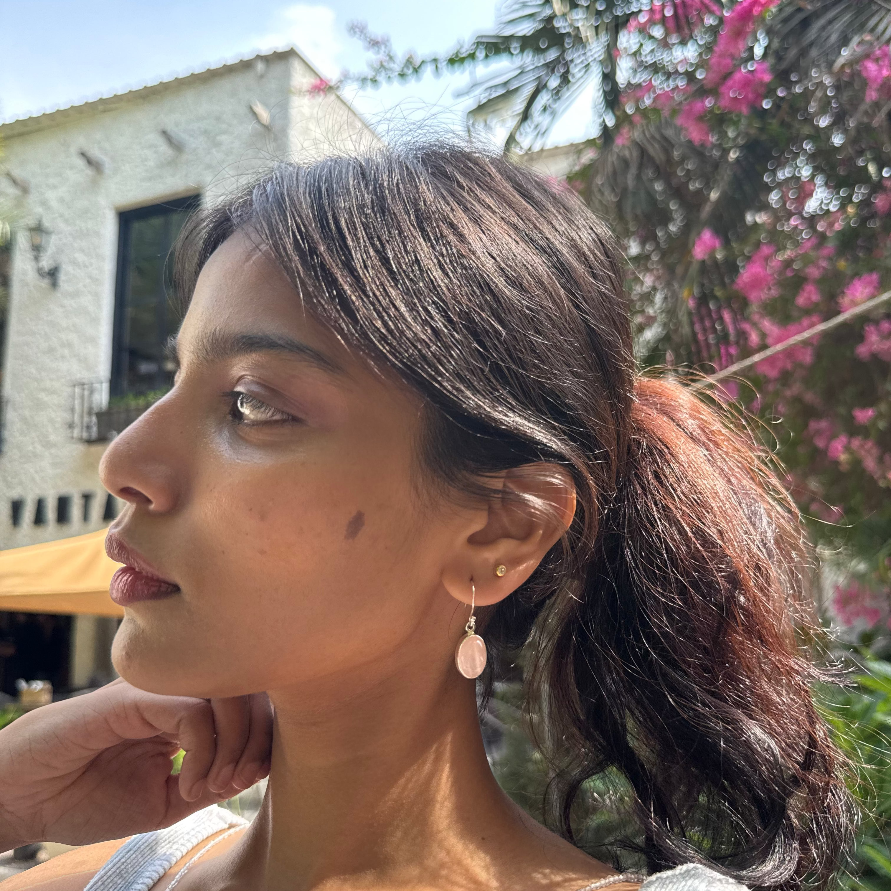 Rose quartz earrings