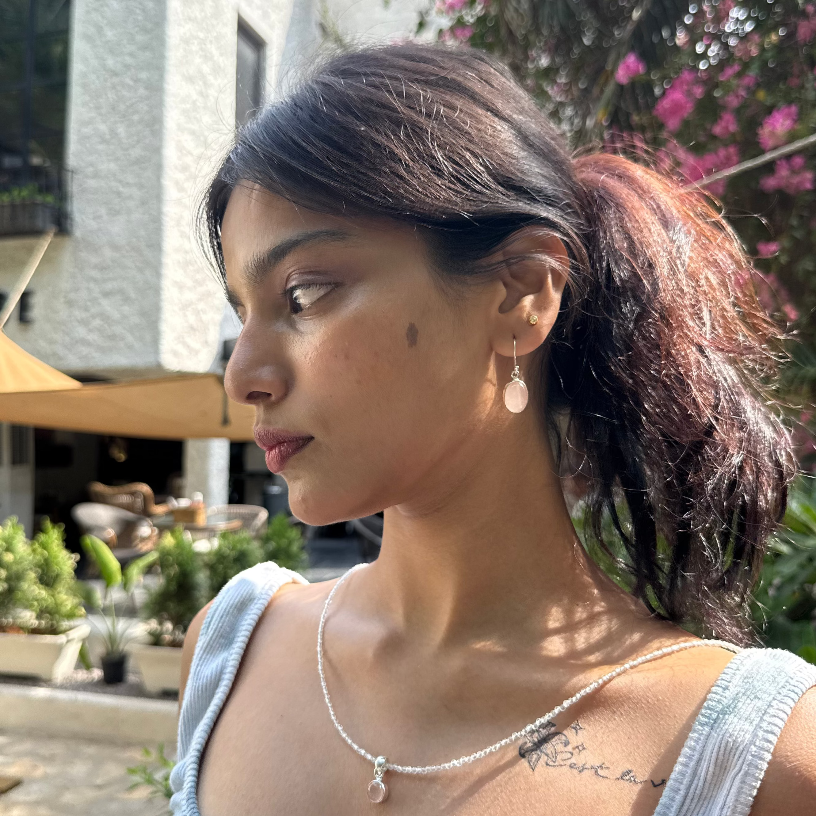 Rose quartz earrings