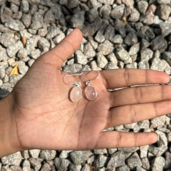Rose quartz earrings
