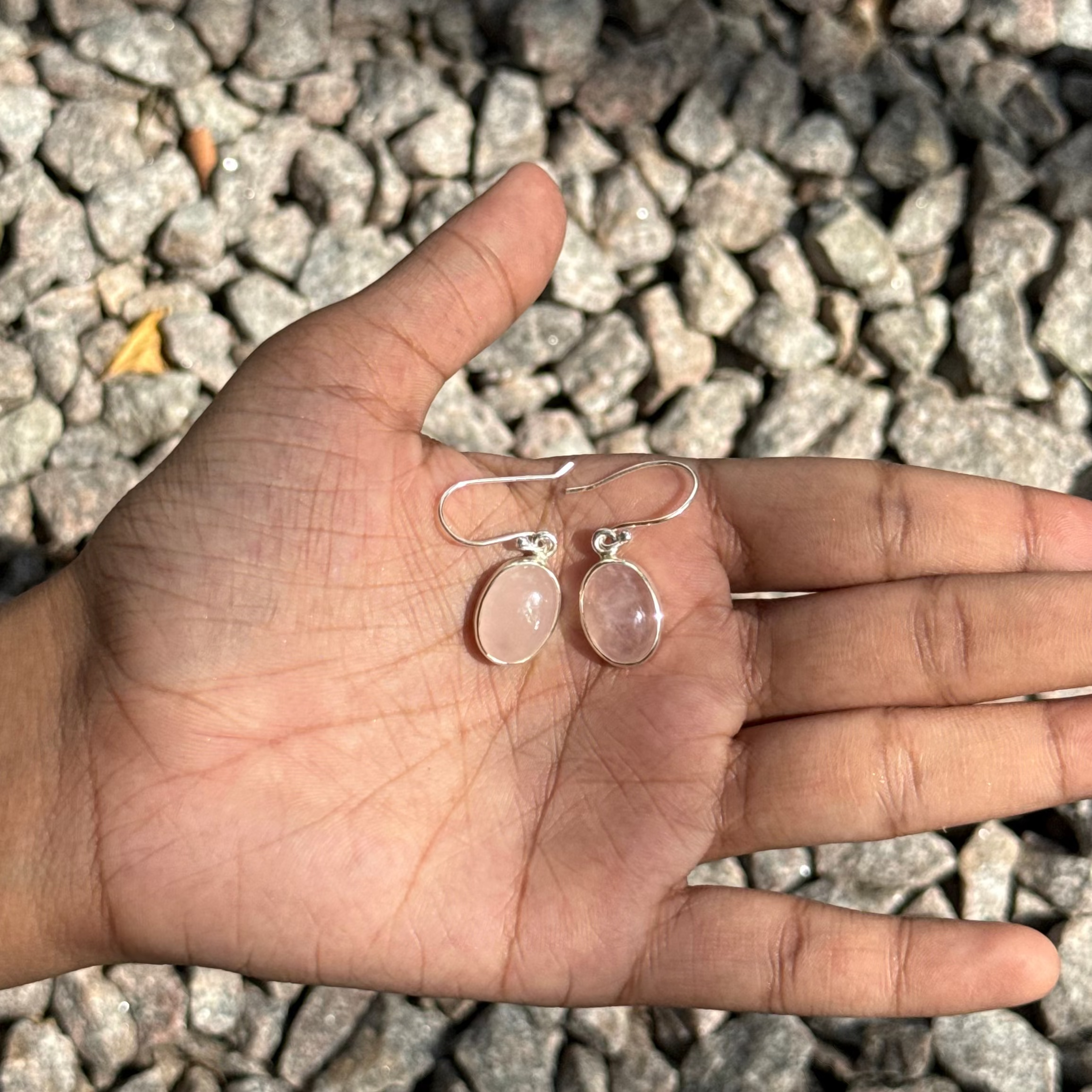 Rose quartz earrings