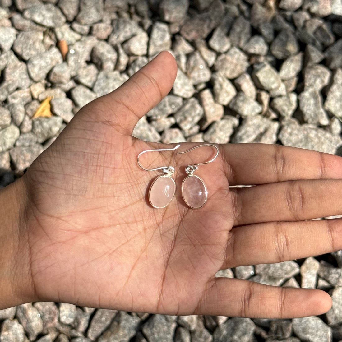 Rose quartz earrings