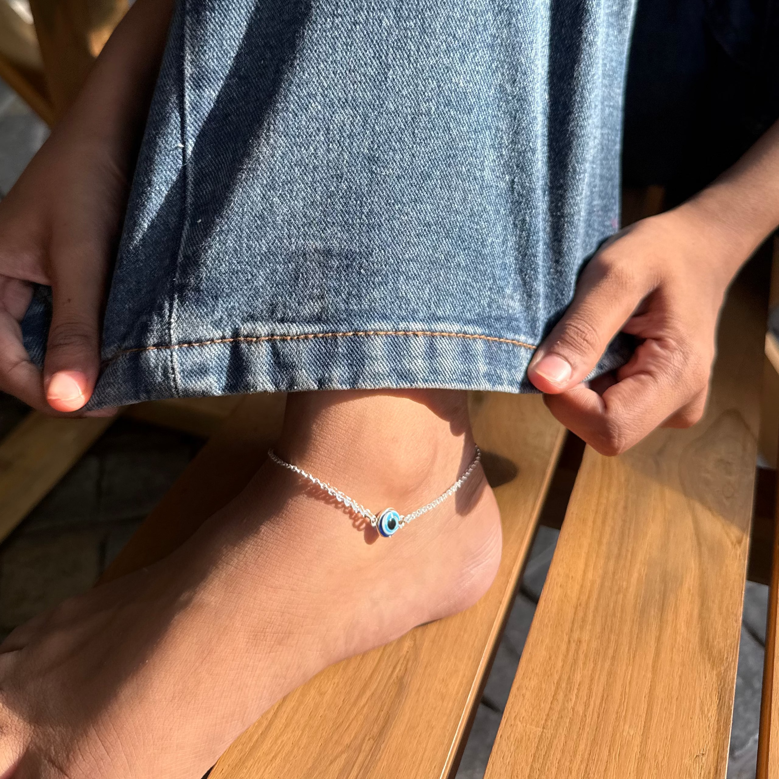 Evil eye chain anklet