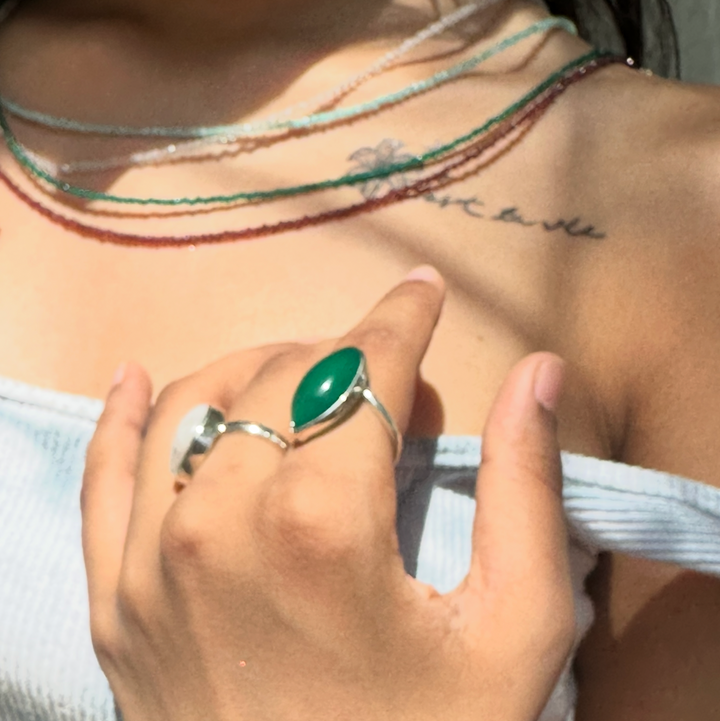 Gemstone beaded choker