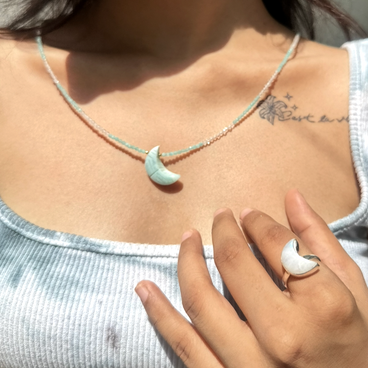 Larimar amazonite necklace