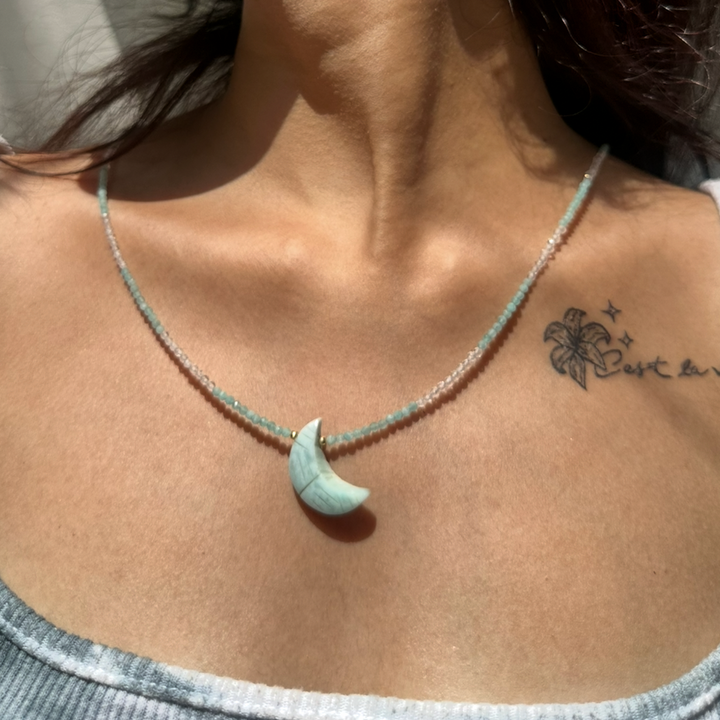 Larimar amazonite necklace