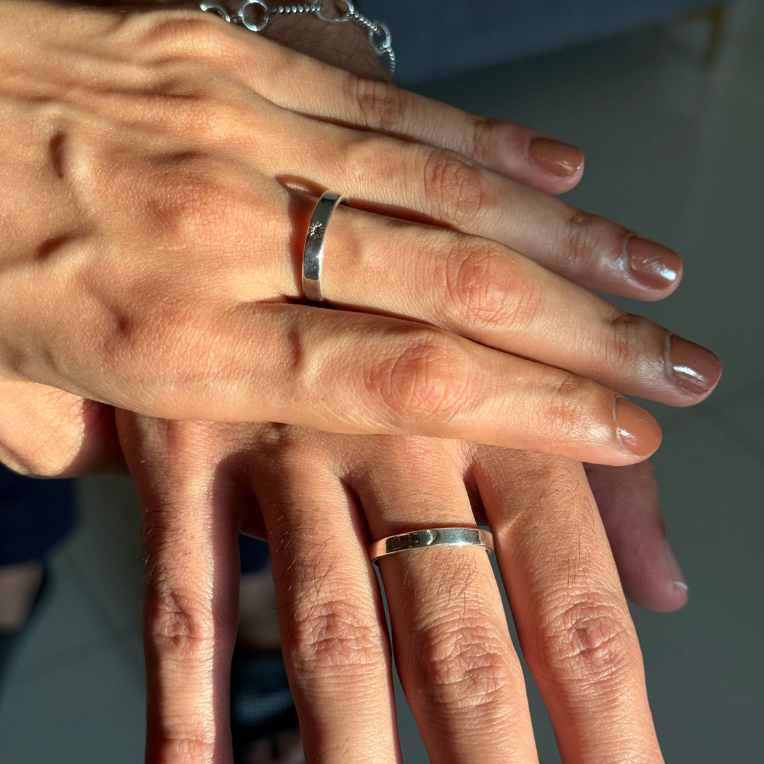 Sun & Moon band rings- promise rings
