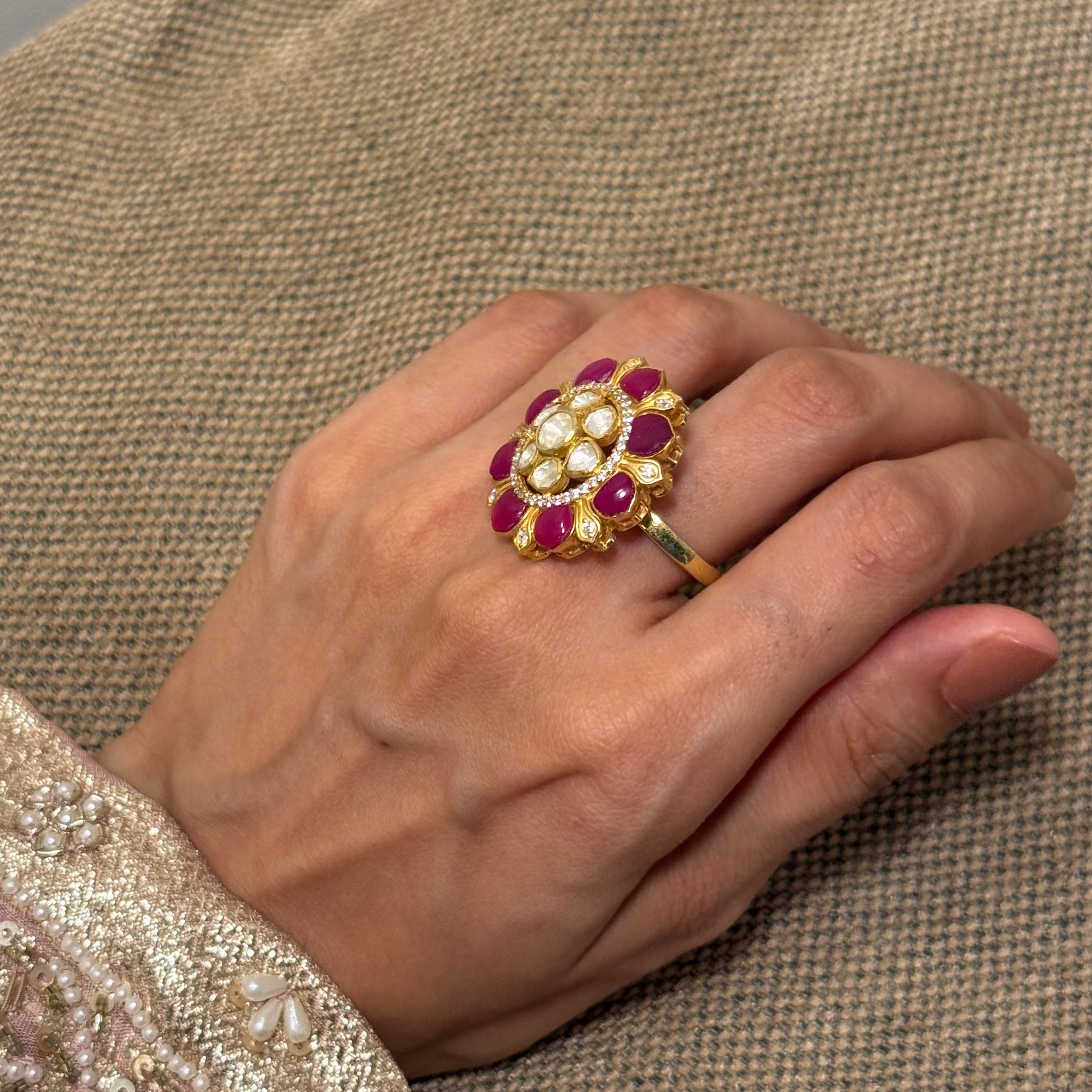 Gulzaar polki ring