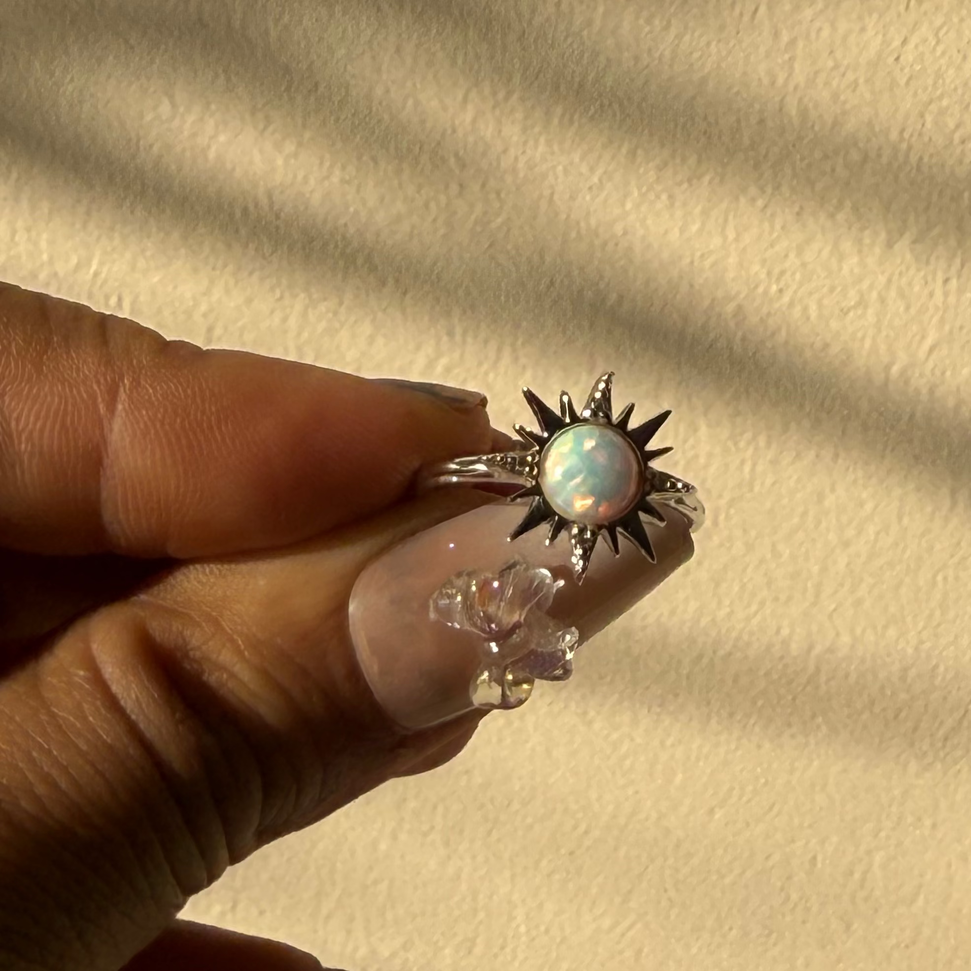 Opal sun ring