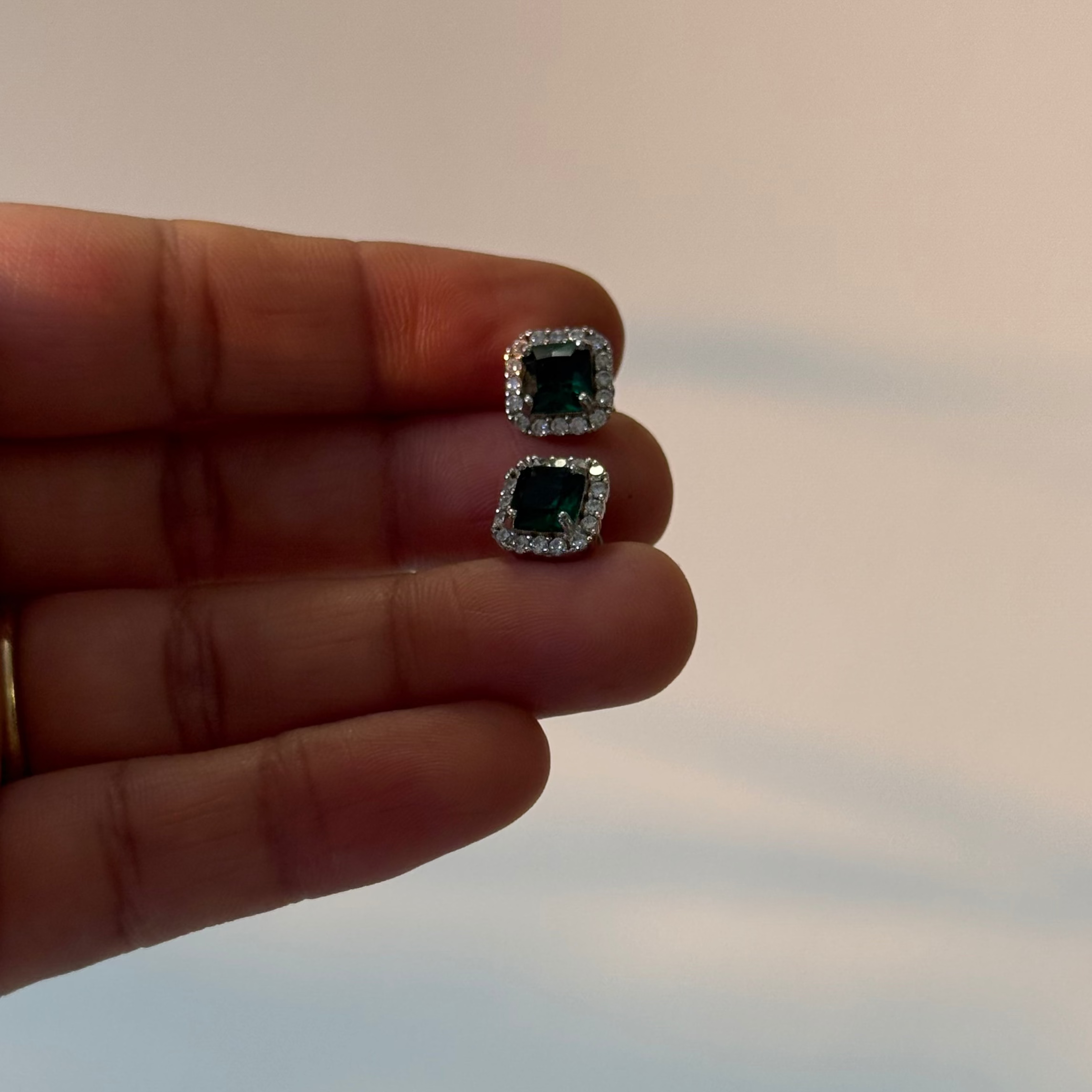 Green juliette studs