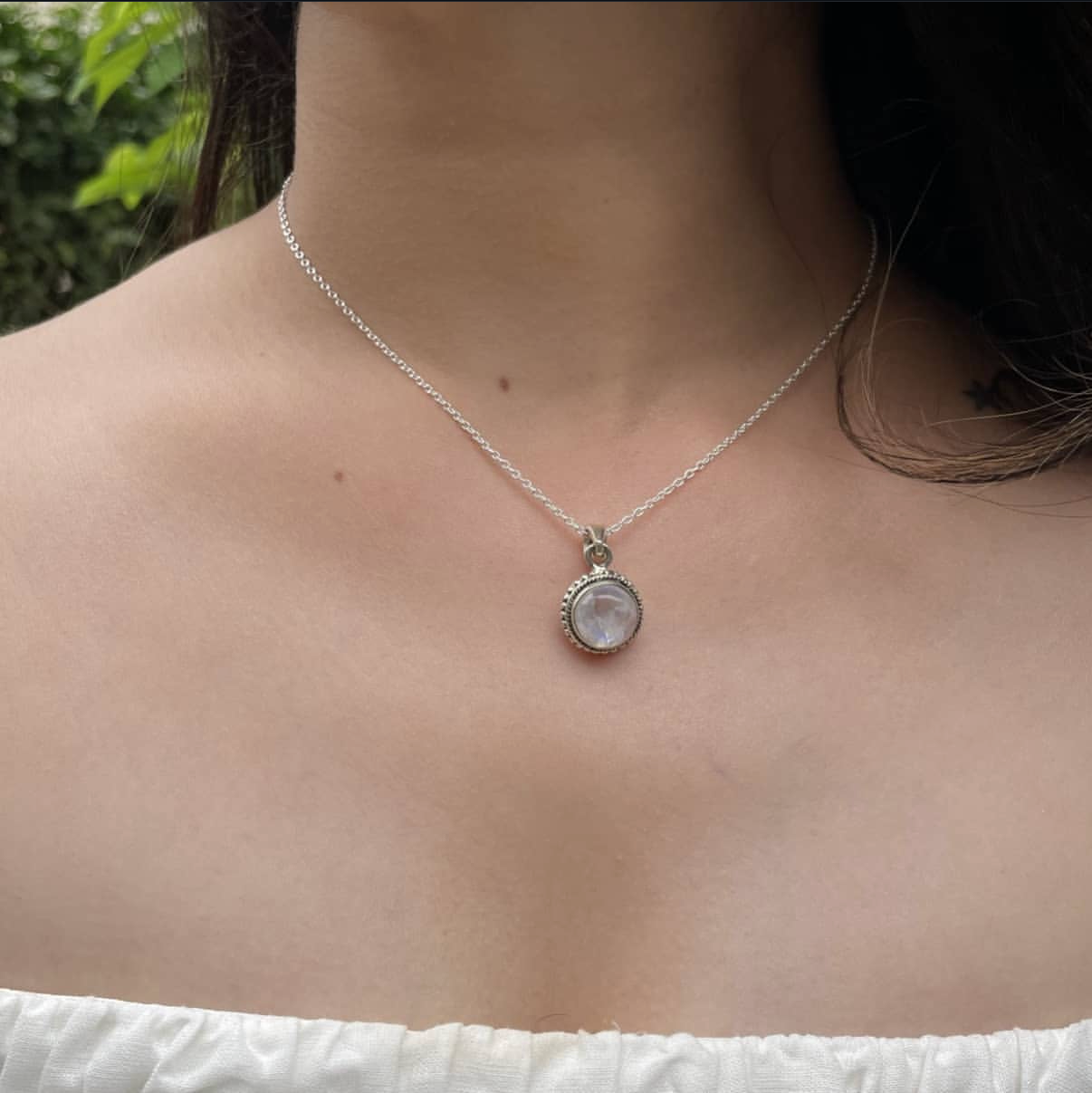 Rainbow moonstone necklace