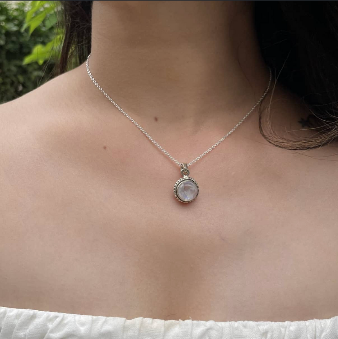 Rainbow moonstone necklace