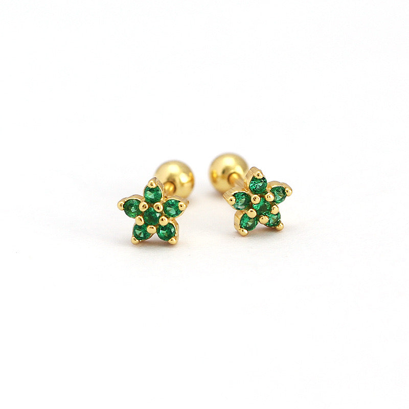 Blue flower flat back studs