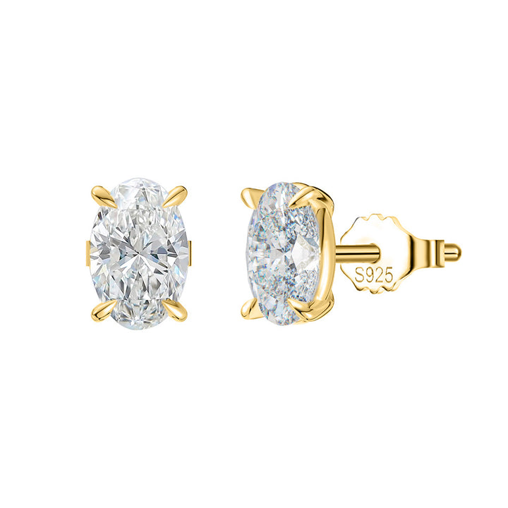 6mm zircon oval studs