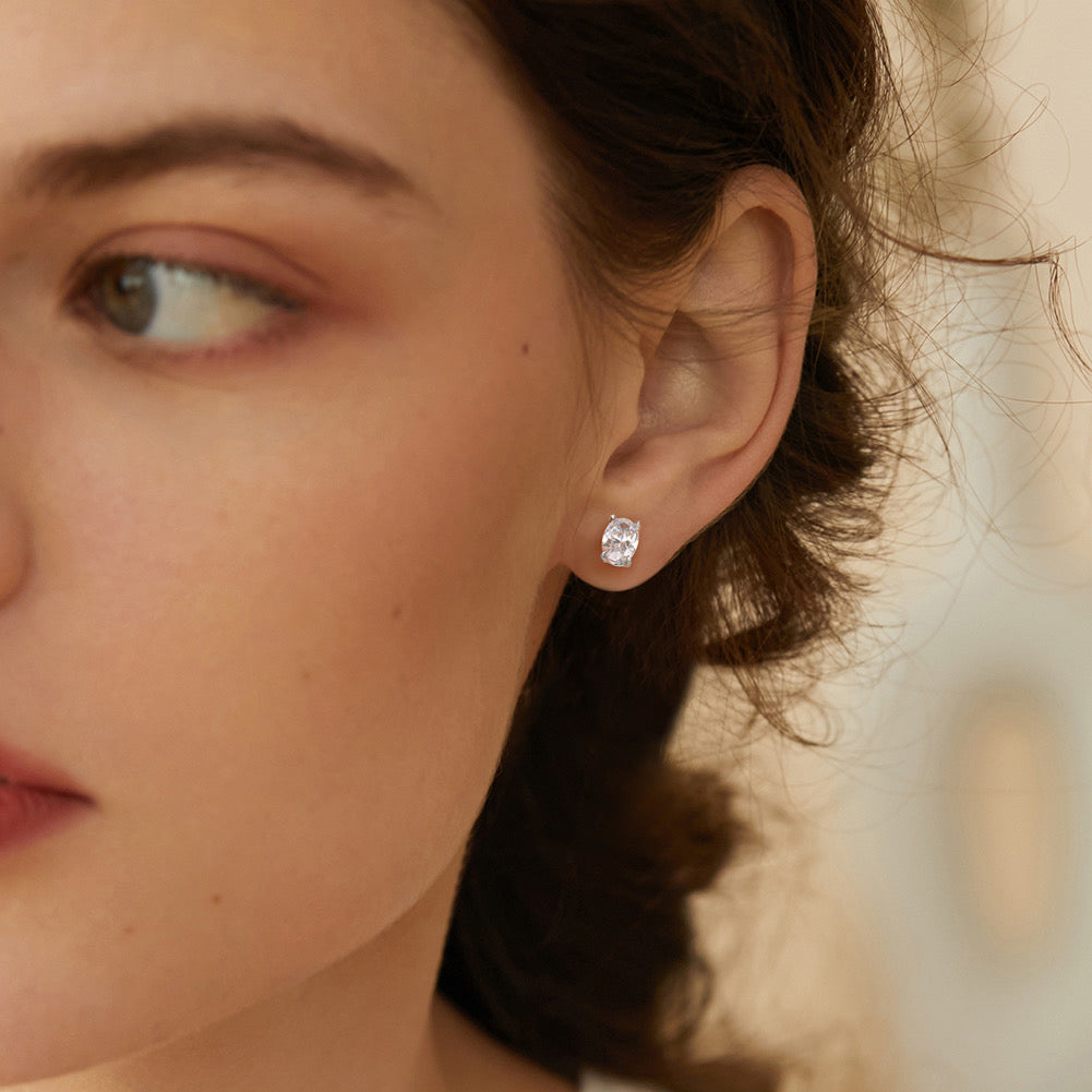 6mm zircon oval studs