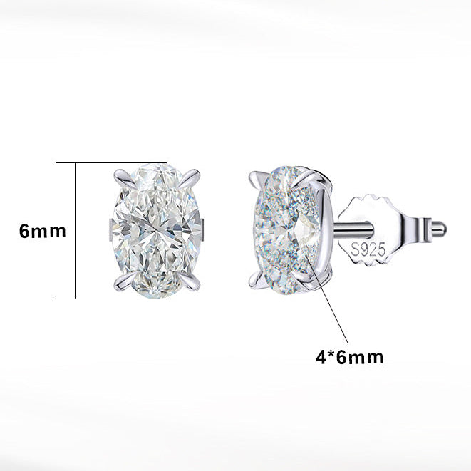 6mm zircon oval studs