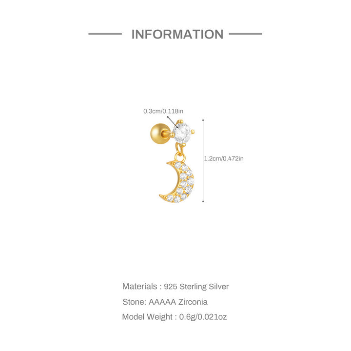 Moon cartilage flat back stud