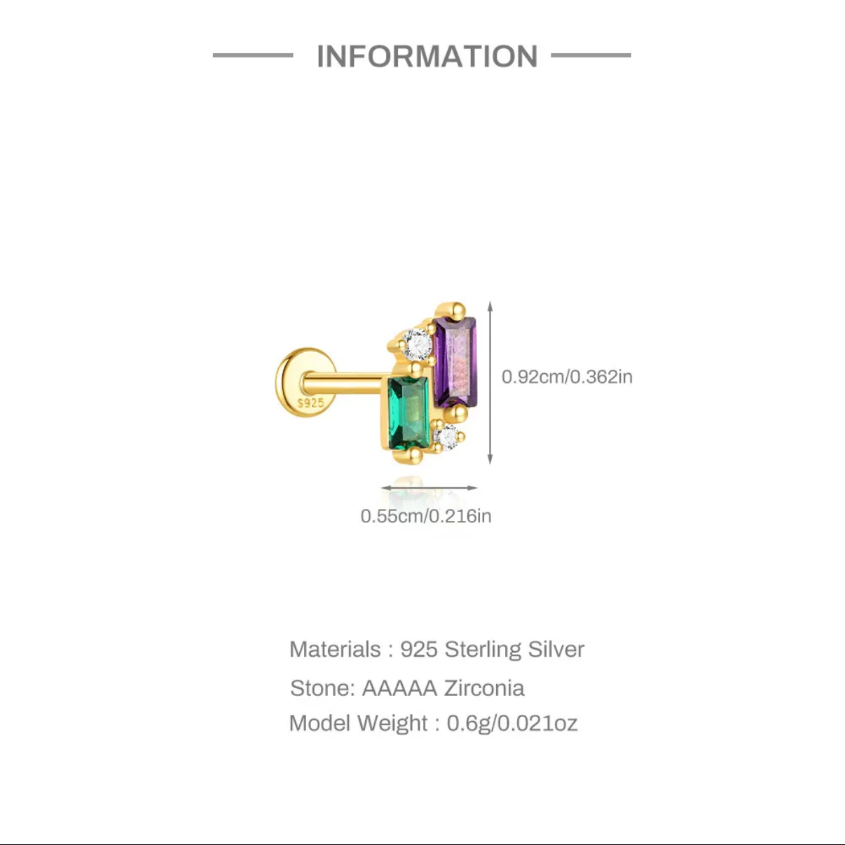Pixie ear bone flatback studs