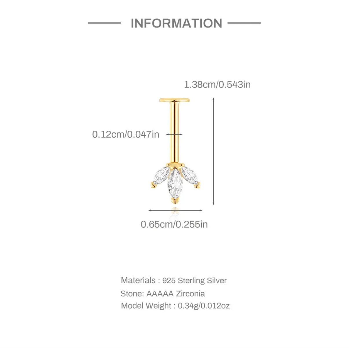 Helix flatback earrings