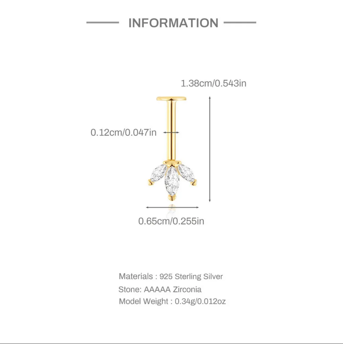 Helix flatback earrings