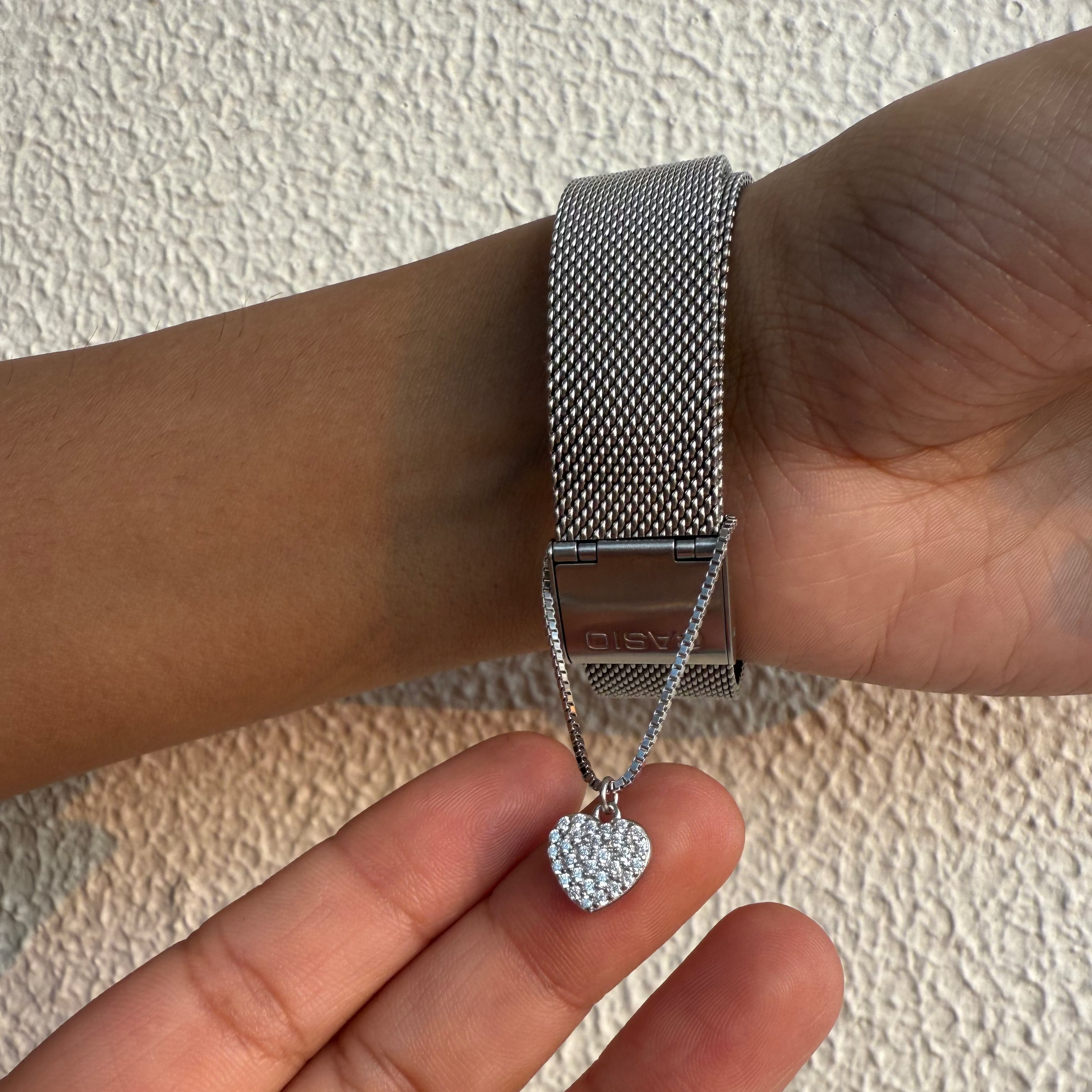 Heart watch charm