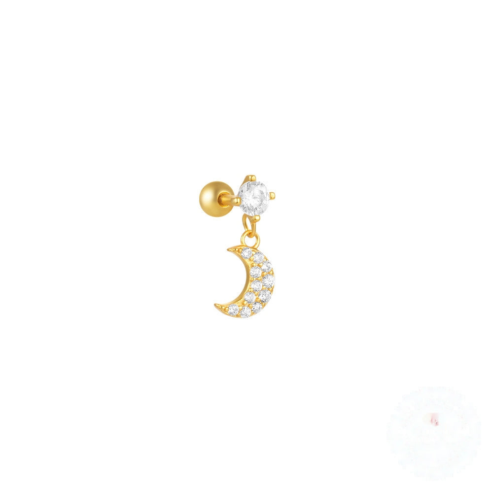 Moon cartilage flat back stud
