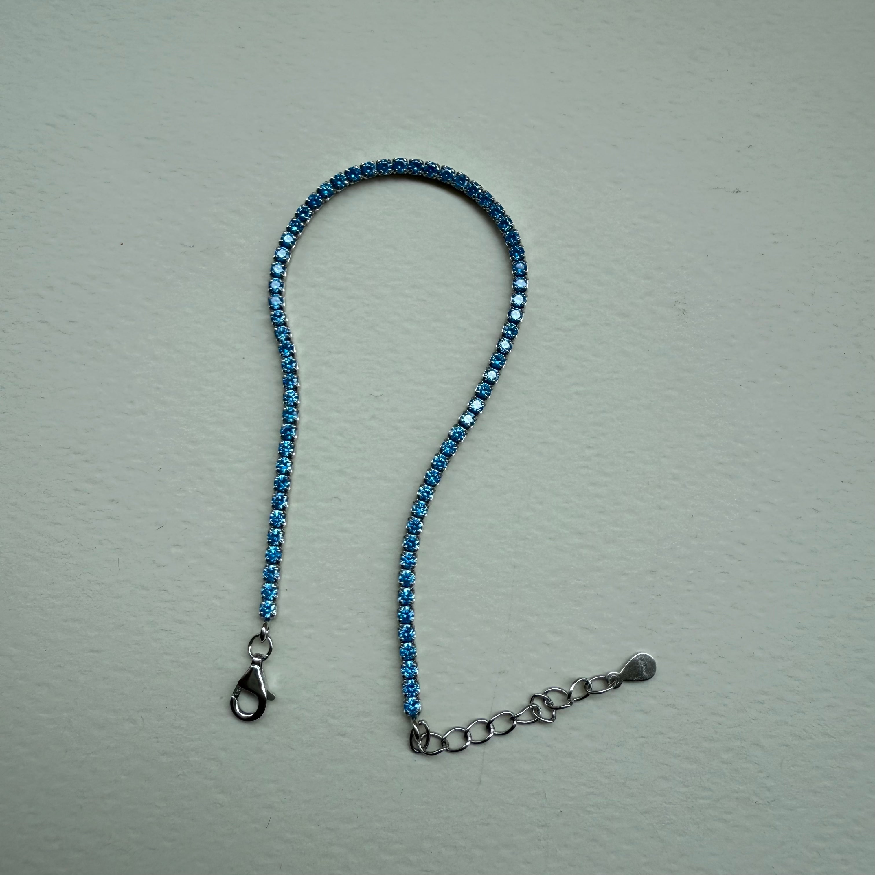 Blue zircon tennis bracelet