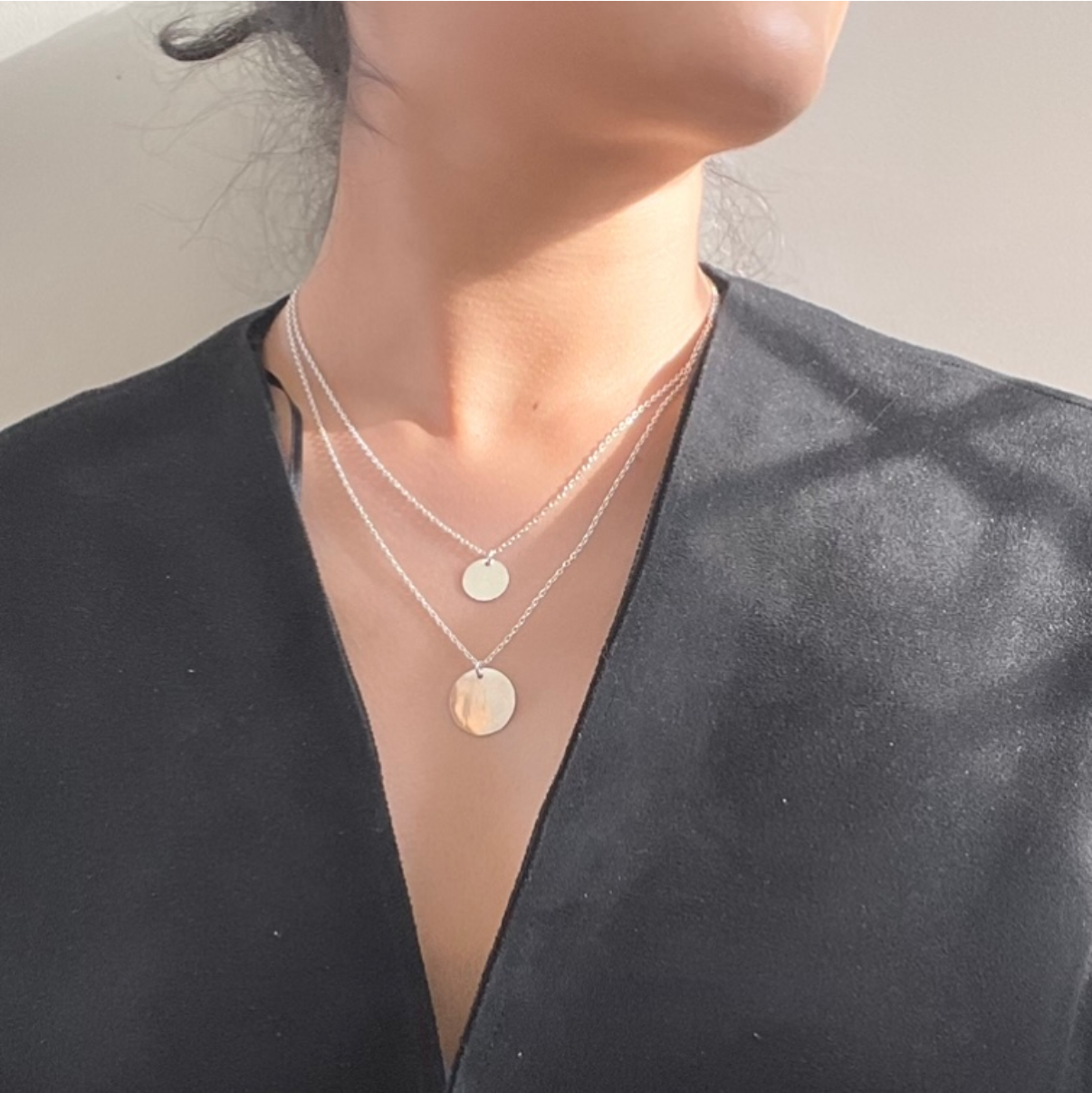 Double layer coin necklace