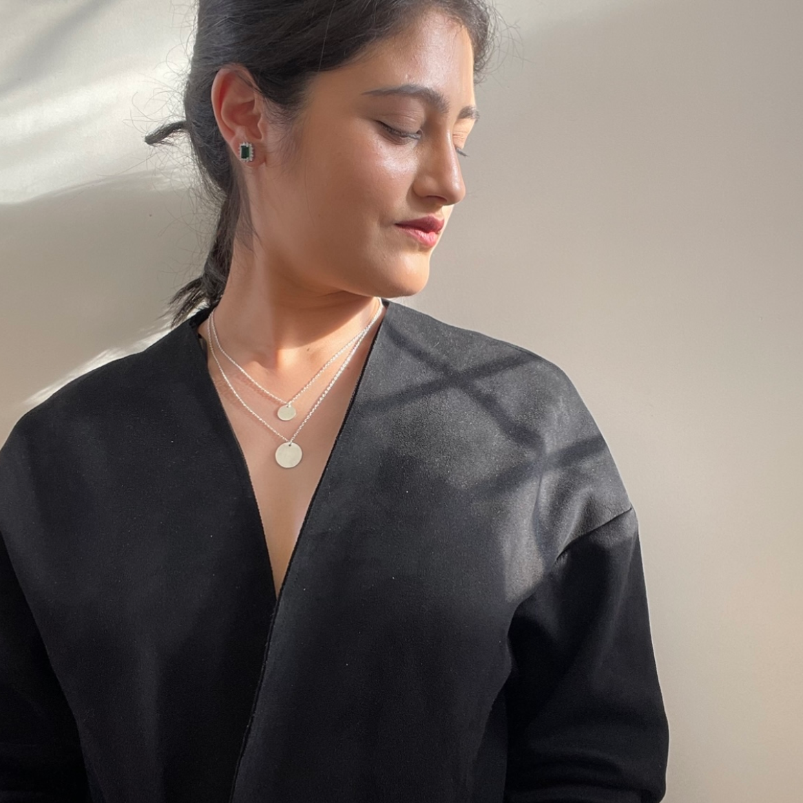 Double layer coin necklace