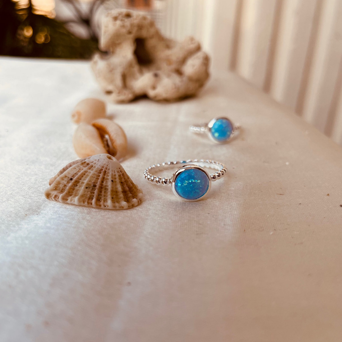 Blue opal ring