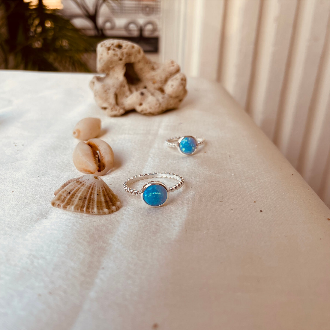 Blue opal ring