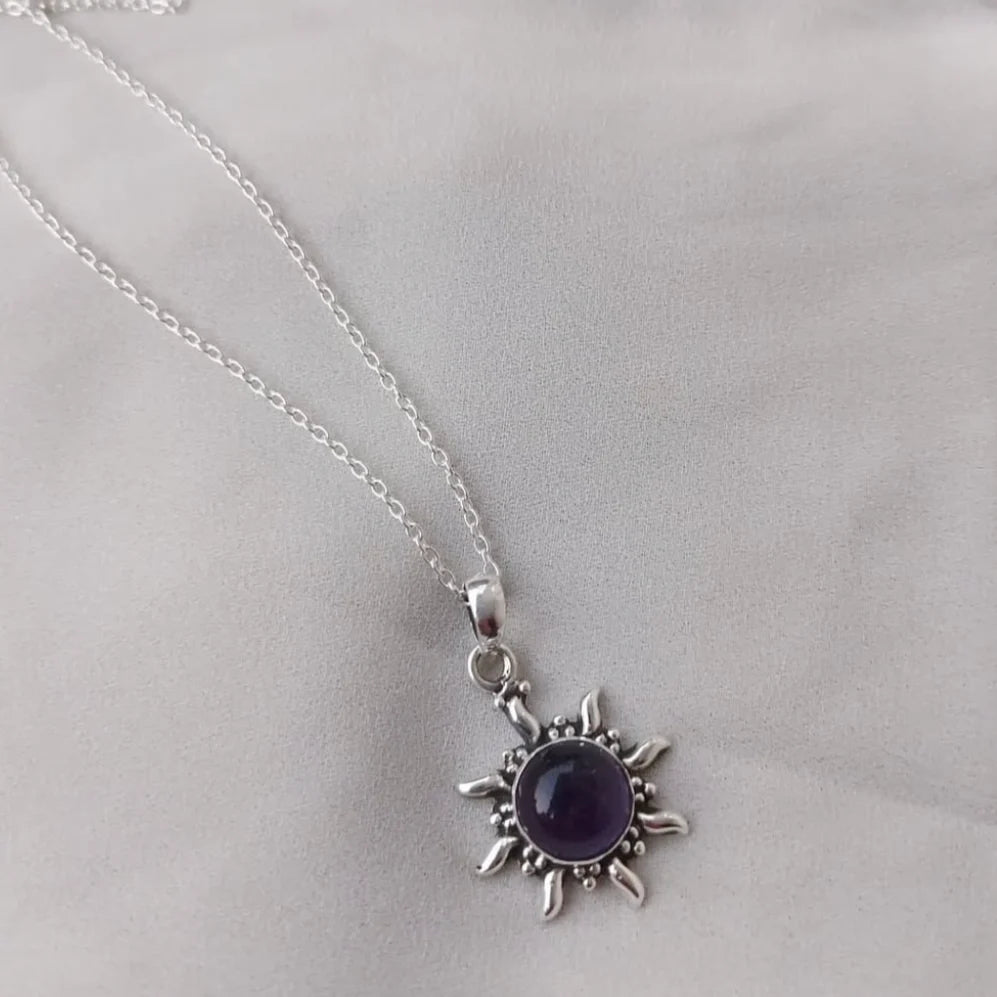 Moonstone sun necklace