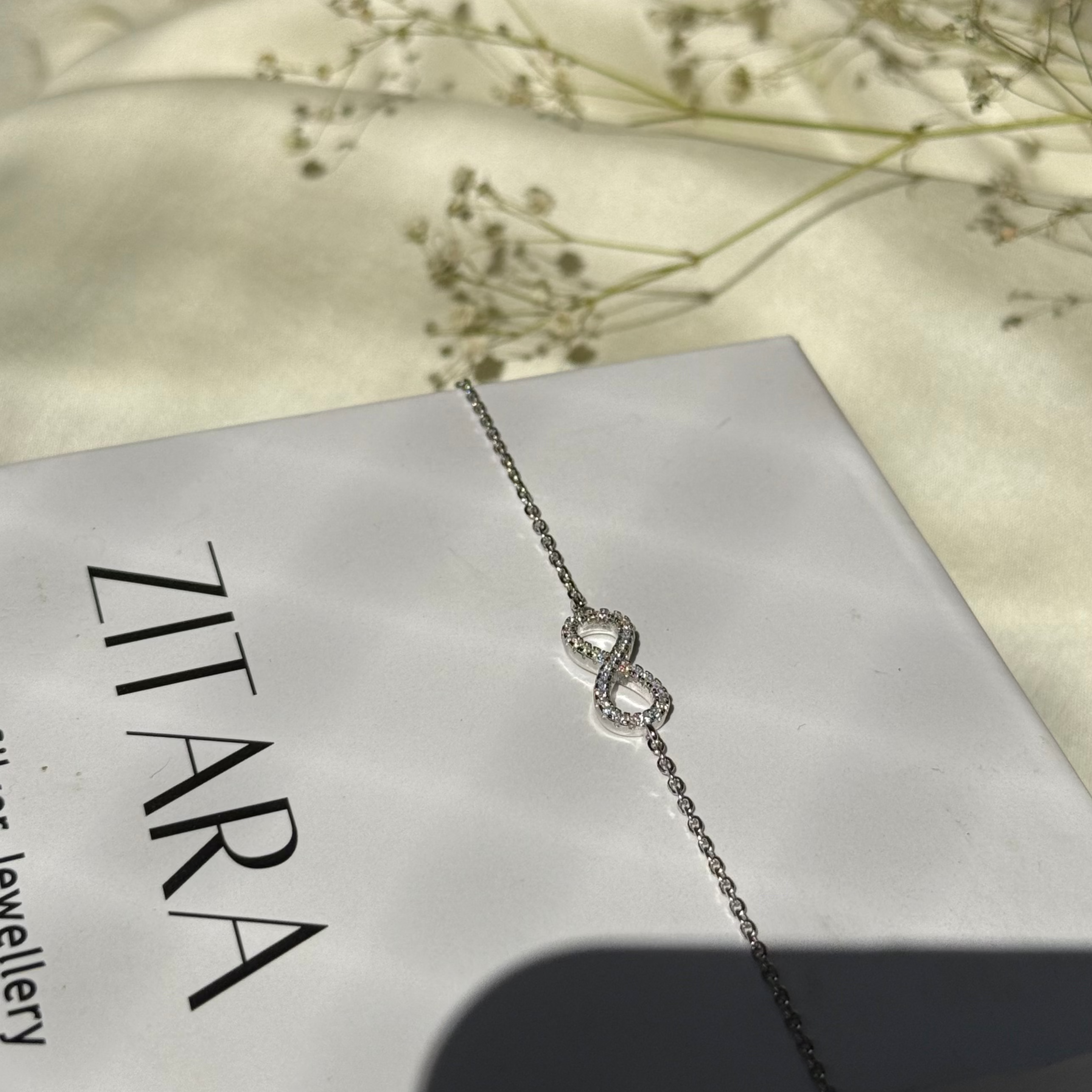 Zircon infinity bracelet