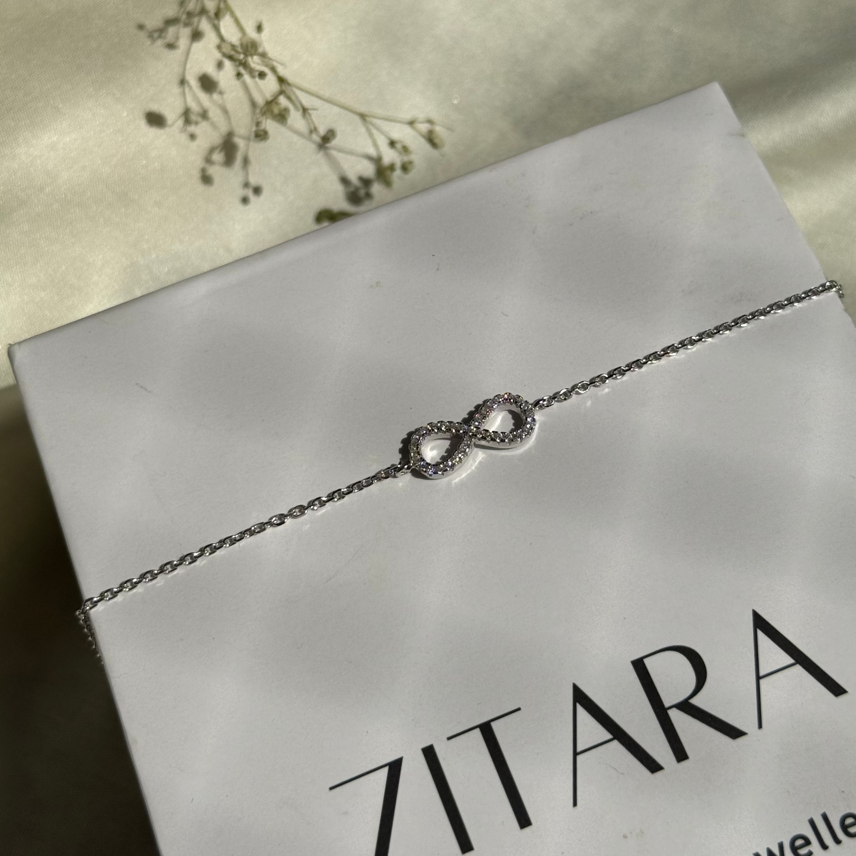 Zircon infinity bracelet