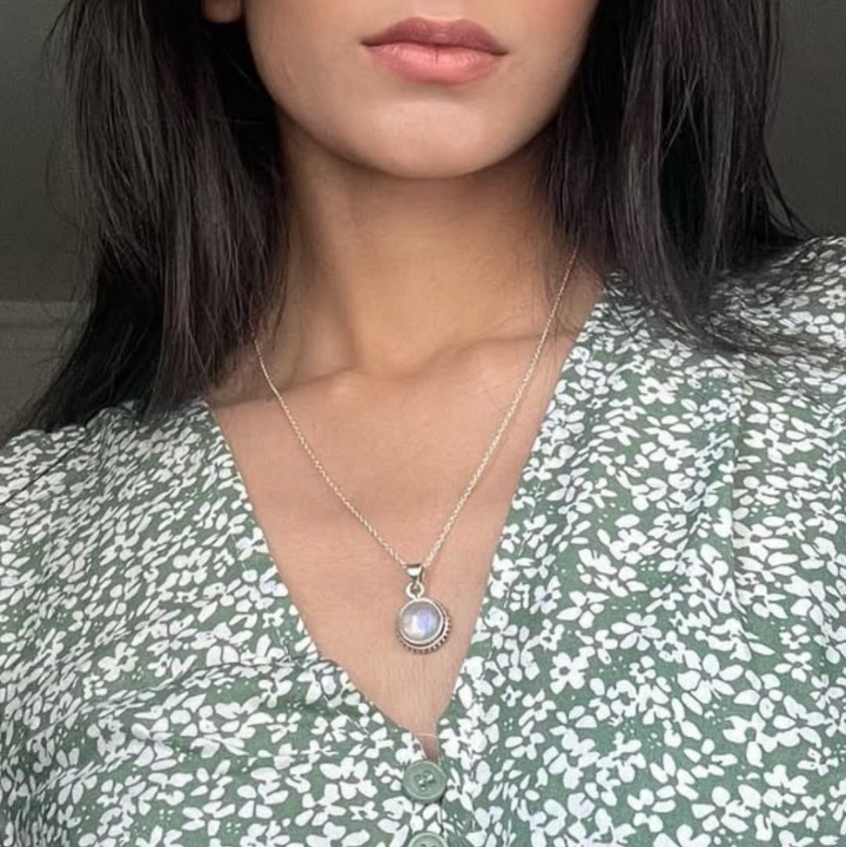 Rainbow moonstone necklace