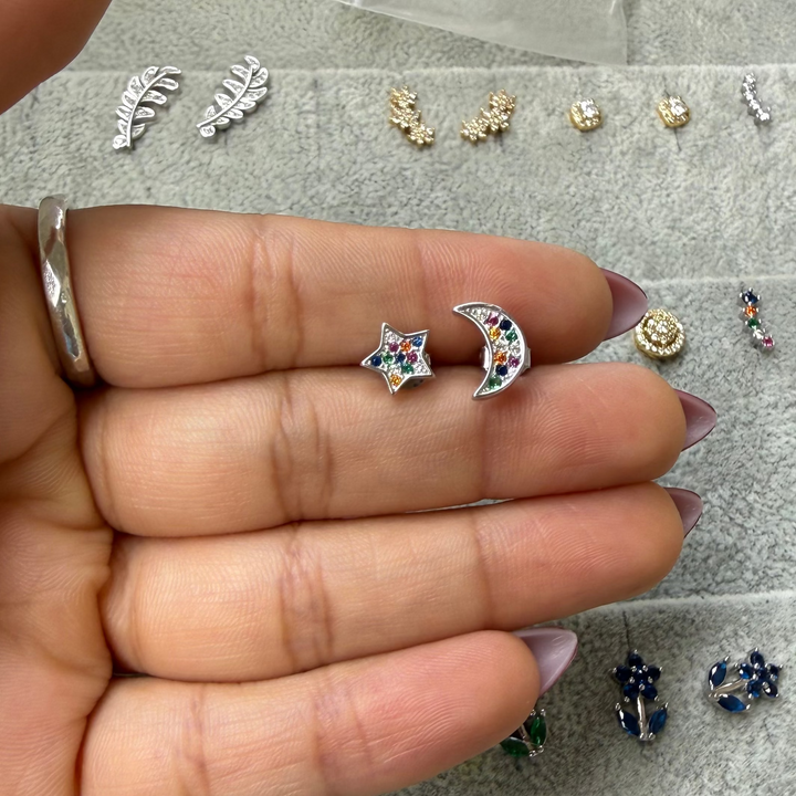 Star Moon studs