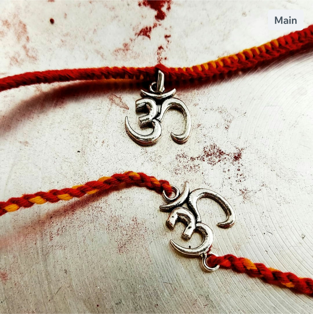 Silver Om rakhi