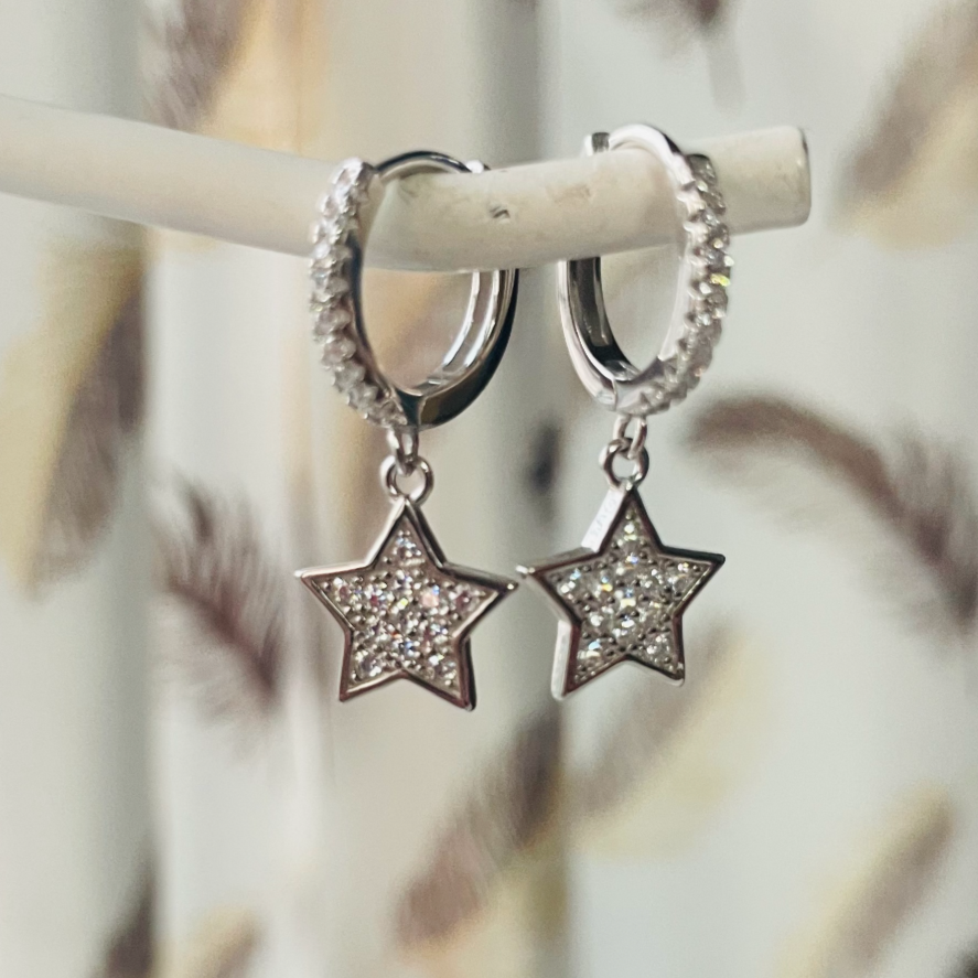 Zircon star hoops