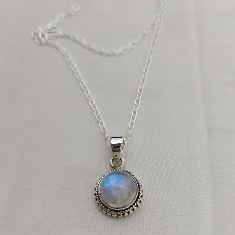 Rainbow moonstone necklace