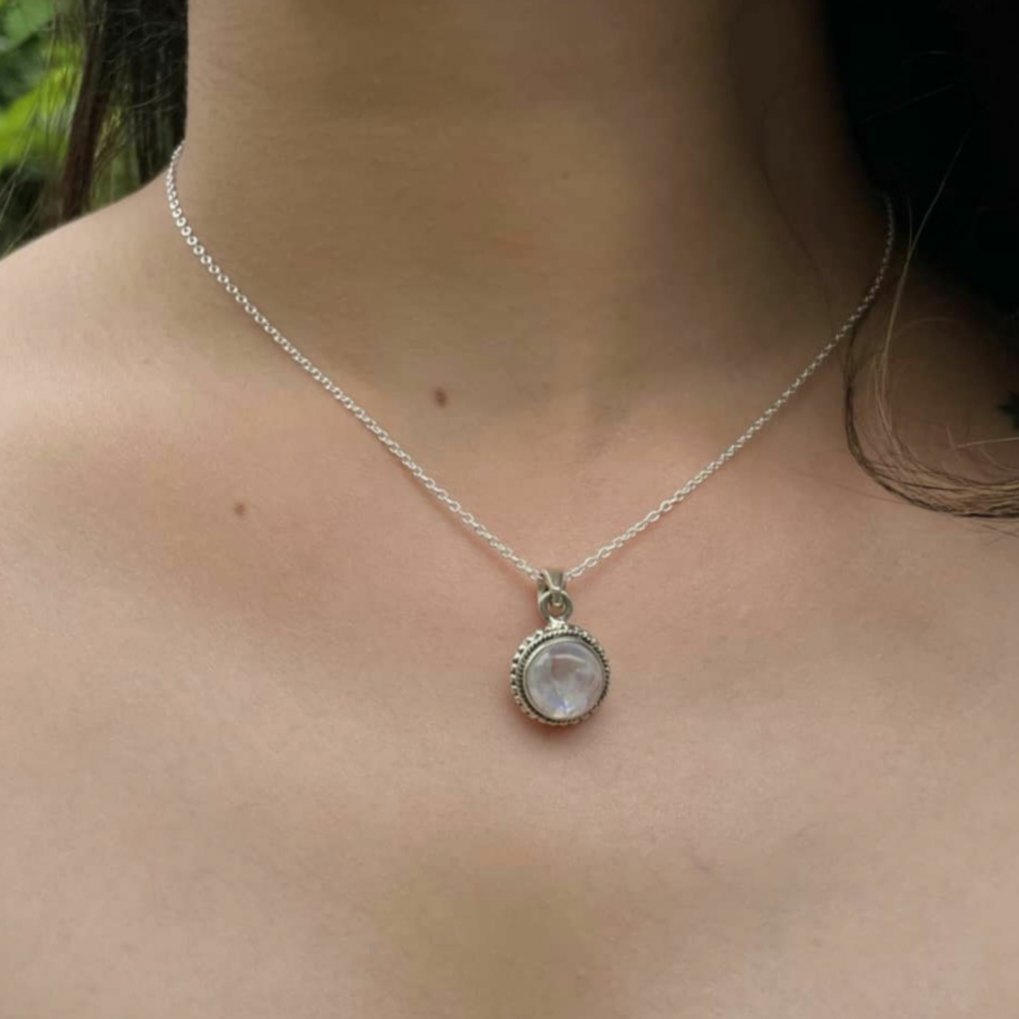 Rainbow moonstone necklace
