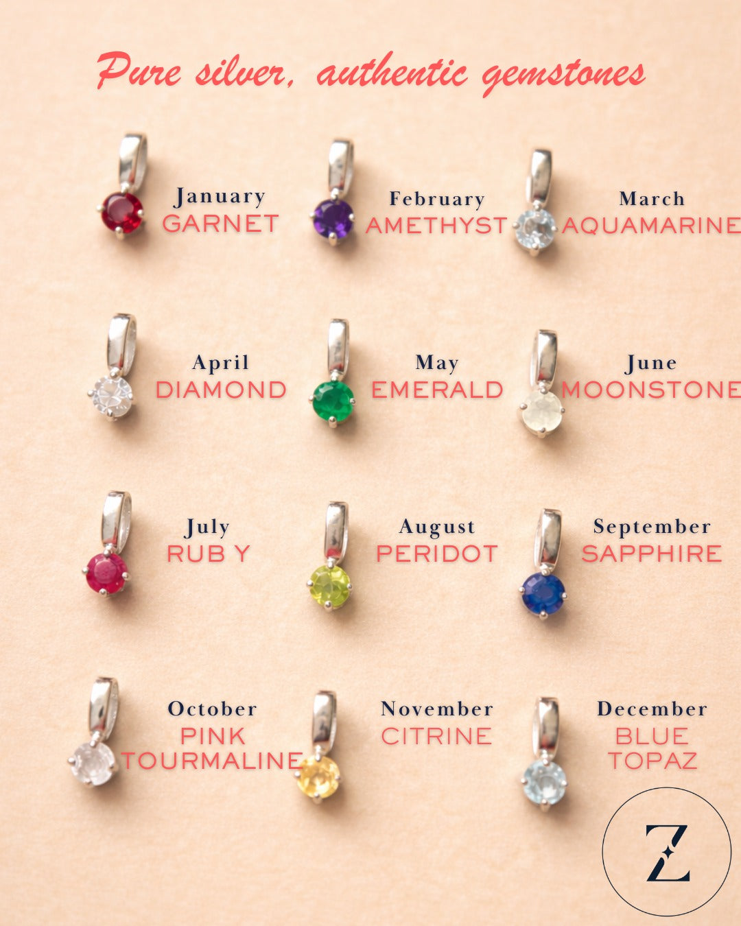 Birthstone & flower charm locket