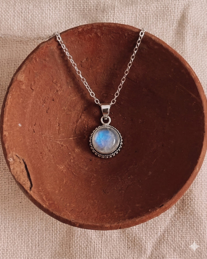 Rainbow moonstone necklace
