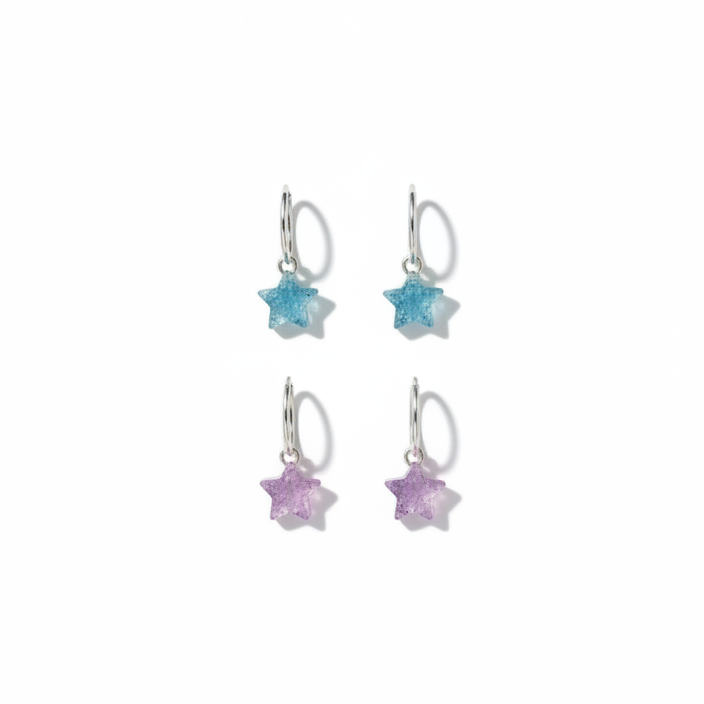 Crystal star hoops