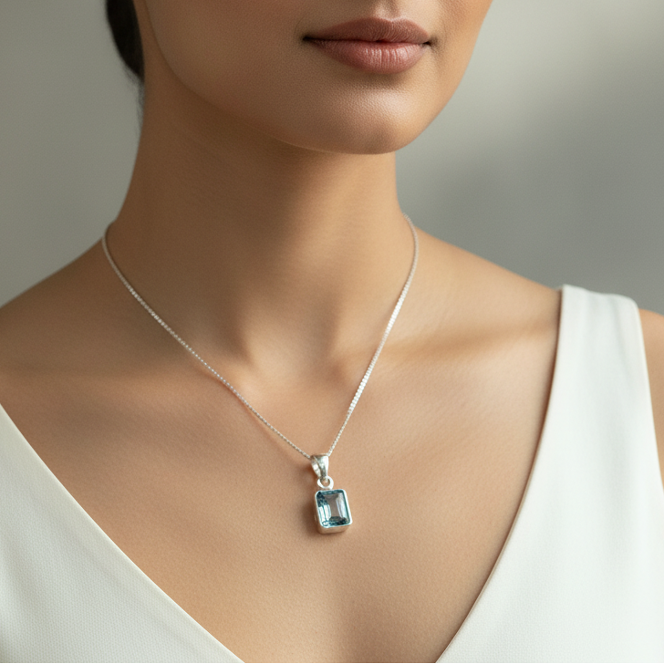 Blue topaz necklace